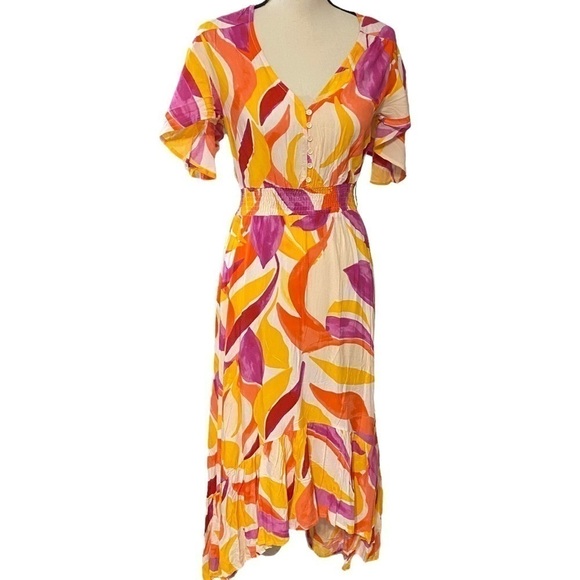 NWT Abel the Label Swish high low tiered maxi dress size XS - Picture 1 of 7